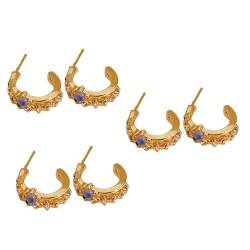 SOIMISS 5 Paar Ohrringe Im Französischen Stil Blaue Ohrhänger Winzige Ohrringe Für Frauen Minimalistische Ohrringe Creolen Für Damen Creolen Für Damen Modisches Metall von SOIMISS