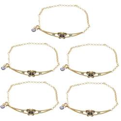 SOIMISS 5St Böhmisches Armband Kettenarmband für Damen Armbänder für Frauen weihnachten uhrenarmbänder Handgelenkschmuck für Damen Kettenarmbänder Kupfer Golden von SOIMISS