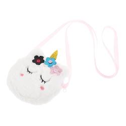 SOIMISS Einhorn Umhängetasche Mini-Umhängetaschen süße Geldbörse Umhängetasche für Mädchen Kinder Tasche kindertasche Wallet handtaschen Aufbewahrungstasche Cartoon-Handytasche Plüsch Weiß von SOIMISS