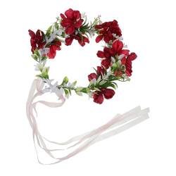 SOIMISS Kranz Tiara Haarschmuck Hochzeit Festlicher Haarschmuck Hochzeitsblumenkranz Haarband haarschmuck für damen Blumenkranz-Stirnband Fotografie Kranz Requisiten Haarblumen Stoffblumen von SOIMISS