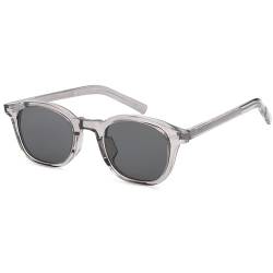 SOJOS Retro Quadratisch Rund Sonnenbrille Damen Herren Vintage Klassisch Sonnerbrillen mit UV400 Schutz Grau SJ2316 von SOJOS