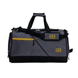 SOLO BAG Turnbeutel für Herren - belüftete und langlebige Nasstasche, Schuhfach, verstellbarer Riemen, leicht und wasserdicht, 28 l, GRAU, Pro von SOLO BAG