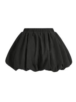 SOLY HUX Damen Bubble Minirock Y2K Hosenrock Puffröcke Party Festival Outfit Shorts Bubble Skort Schwarz S von SOLY HUX