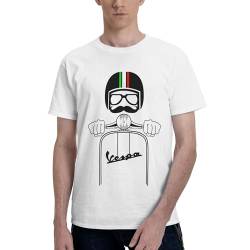 Motorcycles-Shirt für Herren Kurzarmshirt Herrenmode Rundhals Italian Shirts Tee Shirts(Weiß, 3X-Large) von SONAMUA