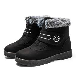 Schneestiefel für Frauen, Winterschuhe Wanderschuhe rutschfeste, Kurzschaft Stie.fel Outdoor Schneestiefel, Schneeschuhe(Black,44 EU) von SONCIP