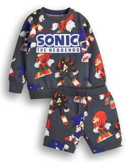 Sonic The Hedgehog Jungen-Sweatshirt- und Shorts-Set | Grafikpullover für Kinder mit Allover-Print passender Hose | Shadow Knuckles Bekleidungsoutfit für Gamer | Daywear Gaming Charakter Merchandise von SONIC THE HEDGEHOG