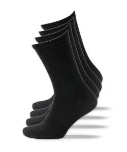 SONNORS Unisex Tennissocken Füsslinge Biobaumwolle 4er Set - Laufsocken Baumwollsocken Schwarze Socken Herren 43-46 von SONNORS