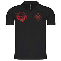 SONS OF ODIN Herren Poloshirt Polohemd Schicksal der Götter (mit Rückendruck) von SONS OF ODIN