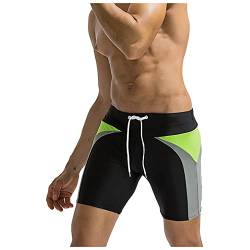 SOOUICKER Badehose Herren Eng Lang Badeshorts Herren Stretch Schwimmhose Herren Mittellang Badehose Männer Muster Badeshorts Herren Elastisch Badehose Herren Schnelltrocknend von SOOUICKER