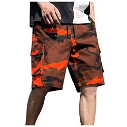 SOOUICKER Cargo Shorts Herren Camouflage mit Gummizug Kurze Hosen Herren Tarnfarben Bermuda Shorts Herren Cargo Tarn Kurze Hosen Herren mit Seitentaschen Cargo Shorts Herren Tarnmuster Sommer von SOOUICKER