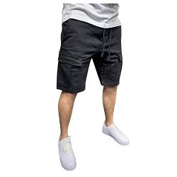 SOOUICKER Cargo Shorts Herren Kurz Sport Shorts Herren Cargo Kurze Hosen Herren Sommer mit Seitentaschen Bermuda Shorts Herren Gummizug Cargo Shorts Herren Slim Fit Shorts Herren Outdoor von SOOUICKER