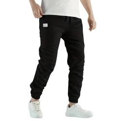 SOOUICKER Cargohose Herren Slim Fit Ohne Seitentaschen Sporthose Herren Lang Cargo Cargohose Herren Jogger Sommer Tapered Chino Hose Herren mit Gummibund Jogginghose Herren Modern von SOOUICKER