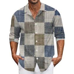 SOOUICKER Freizeithemden für Herren Regular Fit Hawaiihemd Herren Langarm Sommerhemd Herren Gemustert Hawaii Hemd Männer Bunt Hemd Herren Casual Muster Hemd Herren Print Modern von SOOUICKER