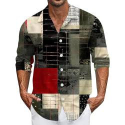 SOOUICKER Freizeithemden für Herren Regular Fit Hawaiihemd Herren Langarm Sommerhemd Herren Gemustert Hawaii Hemd Männer Bunt Hemd Herren Casual Muster Hemd Herren Print Modern von SOOUICKER