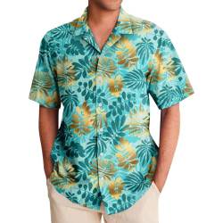 SOOUICKER Hawaii Hemd Männer Blumen Kurzarmhemd Herren Print Freizeithemden für Herren Bunt Hemd Herren Sommer Hawaii Sommerhemd Herren Muster Hemd Herren Kurzarm Urlaub Regular Fit von SOOUICKER