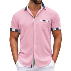 SOOUICKER Hemd Herren Kurzarm Elegant Business Hemd Herren Muster Kurzarmhemd Herren Regular Fit Print Freizeithemden für Herren Sommer Übergröße Hemd Herren Casual Modern Comfort Fit von SOOUICKER