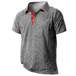 SOOUICKER Poloshirt Herren Kurzarm Muster Poloshirt Herren Vintage Poloshirts für Herren Regular Fit Funktionsshirt Herren mit Kragen Poloshirt Herren mit Aufdruck Atmungsaktiv von SOOUICKER