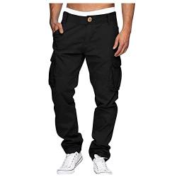 SOOUICKER Sport Hose Herren Regular Fit Viele Taschen Cargo Cargohose Herren Baumwolle Freizeithose Herren mit Seitentaschen Wanderhose Herren Cargo Slim Fit Straight von SOOUICKER