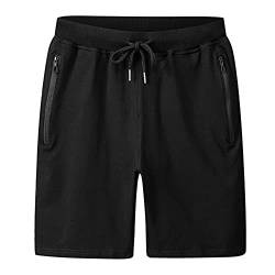 SOOUICKER Sporthose Herren Kurz mit Tasche Kurze Sporthose Herren mit Taschen Reißverschluss Kurze Hosen Herren Sport Gym Sport Shorts Herren Fitness Sommer Kurze Jogginghose Herren Reissverschluss von SOOUICKER