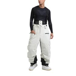 Skihose Herren Gefüttert mit Träger Schneehose Winter Wasserdicht Snowboardhose Latzhose Herren Winterhose Warm Outdoorhose mit Hosenträger Ski Hosen für Männer von SOOUICKER