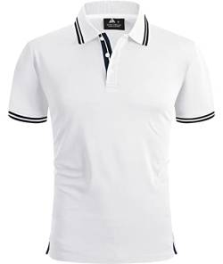 SPEEDRUN Polo Shirt Tshirt Herren Kurzarm Polohemd für Herren mit Brusttasche Slim Fit Sommer Schnelltrocknend Atmungsaktives Golf Tennis Arbeit Polo Hemd T-Shirt Casual von SPEEDRUN