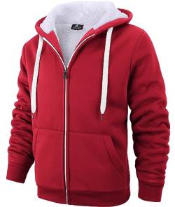 SPEEDRUN Sweatjacke Herren mit Kapuze Gefütterte Fleecejack Männer Kapuzenpullover für Herren Fell Hoodie dick mit Reißverschluss Taschen Warm Casual Outdoor Winter von SPEEDRUN