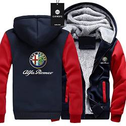 SPONYBORTY Thicken Velvet Hoodie Alfa-RoMeo Printing Cardigan Warme Jacke Männer Frau Casual Sweatshirt Winddichte Daunenjacken Baumwolle/D / 5XL von SPONYBORTY