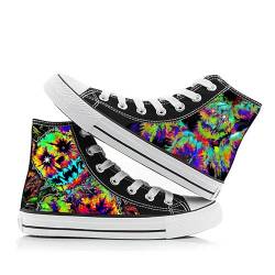 FNAF Canvas-Schuhe, Anime-Cartoon-Muster, High-Top-Sneaker, Freizeitschuhe, flache Schuhe, Bonnie/Chica, Schnürschuhe, Herren und Damen, 7, 42 EU von SPSMOKH