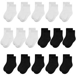 SPTRAMLE 16 Paar Sneaker Socken Jungen & Mädchen Kinder Crew socken Kleinkinder babysocken Sportsocken Kindersocken für 0-13 Jahre von SPTRAMLE