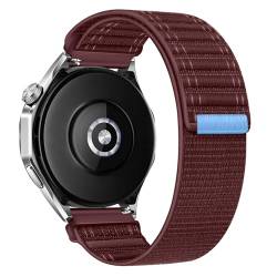 SQHYWJ-Uhrenarmbänder Verstellbares Wellenmuster Nylon Sport Uhrenarmband, Uhrenarmbänder mit Schnellverschluss für Herren und Damen, Bandbreite 20mm 22mm（Weinrot 20mm von SQHYWJ