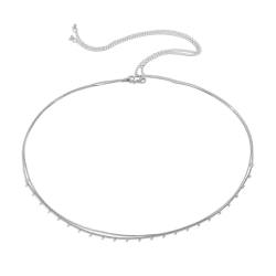 SQMSK 80-100 cm Metall-Bikini-Taillenketten, Hot Girl-Taillenkette mit Quaste, elegante Pailletten-Taillenkette, Kristall-Taillenkette für Damen und Mädchen von SQMSK