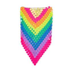 SQMSK 82 * 75 cm Bunte Pailletten Taillenkette Körper Taillenkette Strand Taillenkette Regenbogen Bikini Taillenketten Für Frauen Und Mädchen von SQMSK