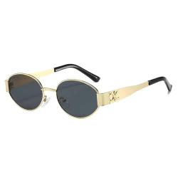 SRGDRR Ovale Sonnenbrille im Retro-Metallrahmen, für Autofahrer, Luftfahrt, Herren, Sonnenbrille, UV400, Gold/Schwarz, 151 x 139 x 41 mm von SRGDRR