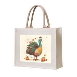 SRSXYMBD Einkaufstasche, Einkaufstasche, Schultertasche, Motiv: Thanksgiving Truthahn, beige, Einheitsgröße von SRSXYMBD