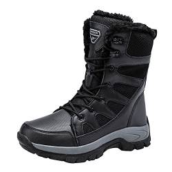 SRTUMEY Herren Warme Gefütterte Winterschuhe Winterstiefel Wasserdicht Wanderschuhe Trekkingschuhe Draussen Schneestiefel Mode Paare Winter wasserdicht geschnürt warm Schneestiefel Stiefel Schuhe 43 von SRTUMEY