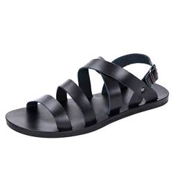 SRTUMEY Sandalen Herren Outdoor Sandalen Sportsandalen Leichte Sandalen Strand Flache Schuhe Lässige Herren Roman Anti-Rutsch Fashion Herren Sandalen Herren Schuhe Winterschuhe Wasserfest von SRTUMEY