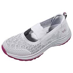 SRTUMEY Sneaker Damen Schuhe Damen Damen-Laufschuhe Modische -Damen-Sportschuhe, Flacher Boden, weicher Boden, rutschfest, zum Hineinschlüpfen, elastisches Band, atmungsaktives Laufschuhe von SRTUMEY