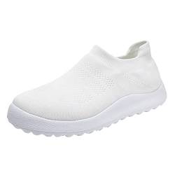 SRTUMEY Sneaker Damen Schuhe Damen Damen Sneaker Mode Frühling und Damen Sportschuhe Flacher Boden leicht Fly gewebtes Mesh atmungsaktiv bequem einfarbig lässiger Schuhe von SRTUMEY