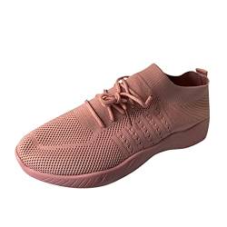 SRTUMEY Sneaker Damen Schuhe Damen Turnschuhe Mädchen Farbe Schnürung Mode Flying StrickPlatform für Frauen Big für Frauen Sportschuhe Für Damen Fitness von SRTUMEY