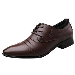 SRZYMJ Anzugschuhe Herren, Herren Anzugschuhe Klassischer Schnürhalbschuhe Businessschuhe Derby Oxfordschuhe Oxford Derby Schuhe Brogues Lederschuhe Hochzeitsschuhe Business Schnürschuh Braun 43 von SRZYMJ