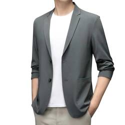 SRZYMJ Grey Sakko Herren Sportlich Klassisch British Blazer Knöpfe Modern Strick Blazer Anzugjacke für Männer Anzug Schwarz Strand Freizeit Anzug Sakko Sportlich Modern Regular Fit Anzug Hemd 3XL von SRZYMJ