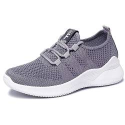 SSERHEHK Damen Sneaker Laufschuhe Turnschuhe Running Tennisschuhe Freizeit Straßenlaufschuhe Atmungsaktiv Jogging SportschuheH66 Gray 39 von SSERHEHK