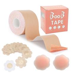 SSKHE Klebe BH Body Tape Große Brust Boob Tape BH Rückenfrei Trägerloser BH Push Up 2 Wiederverwendbare Unsichtbar Silikon Brüste Nippelpads für Abendkleider, Ballkleid, Hochzeitskleid von SSKHEㅤ