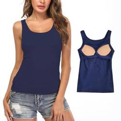 STARBILD Damen Unterhemd BH-Hemd Basic U-Ausschnitt Eingebauter BH Bügelloser Gepolstert Tank Tops von STARBILD