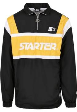 STARTER BLACK LABEL Herren Half Zip Retro Jacket Aufwärm-Jacke, Black/golden/White, XXL von STARTER BLACK LABEL