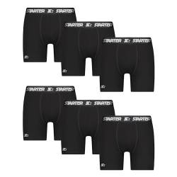 Starter Herren-Boxershorts, atmungsaktive Baumwoll-Unterwäsche für Herren, 6 Stück, Baumwoll-Stretch-Unterwäsche, Schwarz, X-Large von STARTER