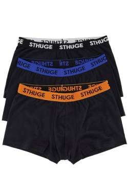 STHUGE Herren Unterhose FLEXLASTIC 3er Pack Boxershorts, Black Beauty (Ersatzfarbe), 10 von STHUGE