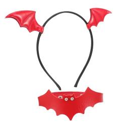 STOBOK 1 Set Fledermaus Stirnband Kragen Stirnband Halloween Schwarze Haargummis Für Haare Flügel Kopfband Für Halloween Fledermausflügel Stirnband Schwarzer Besatz Outfit von STOBOK