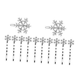 STOBOK 12St Schneeflocken-Haarnadeln Haarspangen für Kinder einfache Haarnadel Strass Hochzeit Haarspangen haarklammer set haarspangen set Brauthaarnadeln Haarnadeln aus Legierung von STOBOK