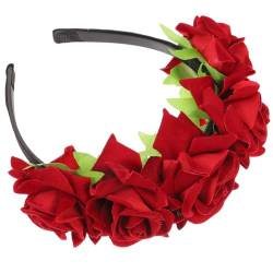 STOBOK 1Stk Haarreifen bandana stirnband Braut Blumenstirnband Turban-Stirnband Haarband für besondere Anlässe Haarschmuck für Fotoshooting frauen kopfschmuck rosa Stirnband von STOBOK